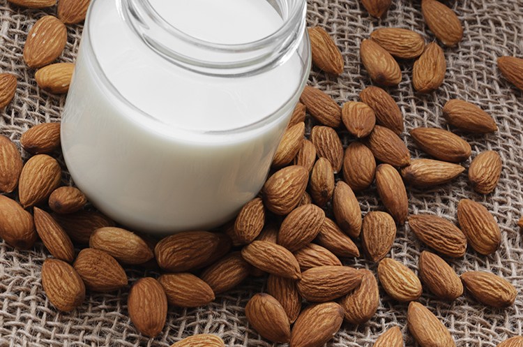 Are there a lot of aflatoxins in almond milk?